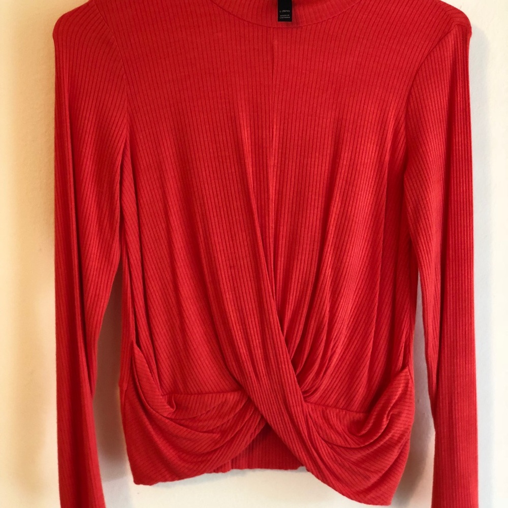 Long sleep crop blood orange color